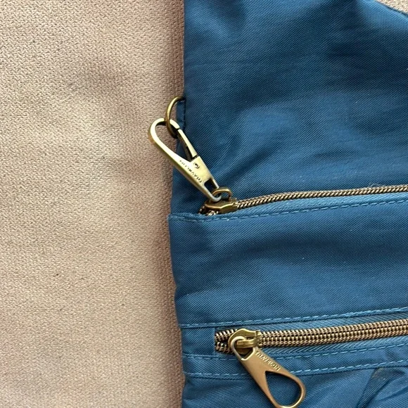 Travelon Blue Crossbody Bag with Adjustable Strap and Soft Fabric - Picture 8 of 9